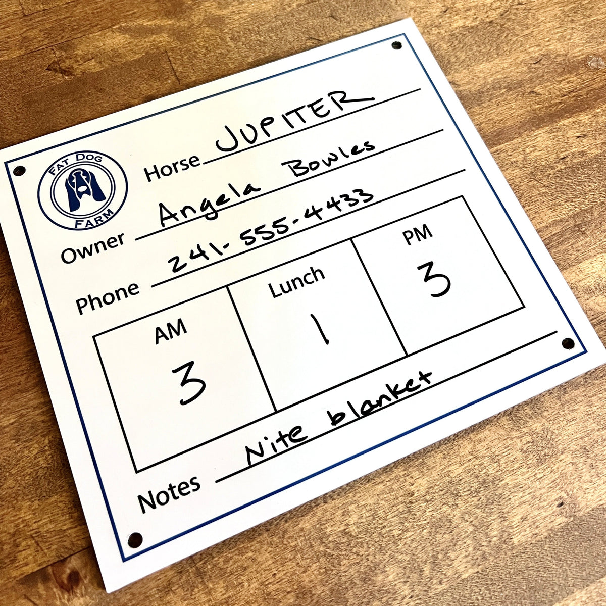 Dry Erase Stall Plates Deco Pony