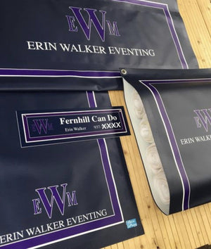 Halter Guard™ Stall Guard, Wrap Holder, Stall Plaque, Custom stall guards barn colors Equestrian horse show Eventing Dressage